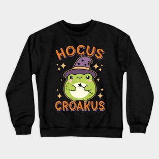 Hocus Croakus Kawaii Witch Frog Cute Halloween Crewneck Sweatshirt